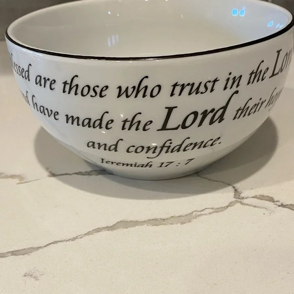 2 Coventry Daily Blessings Bowls with Scripture Psalms 28:7 Jeremiah 17:7 - Picture 5 of 5
